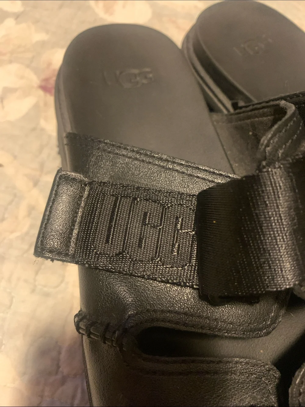 UGG Women’s Black Double Strap Platform Sandals Size 9